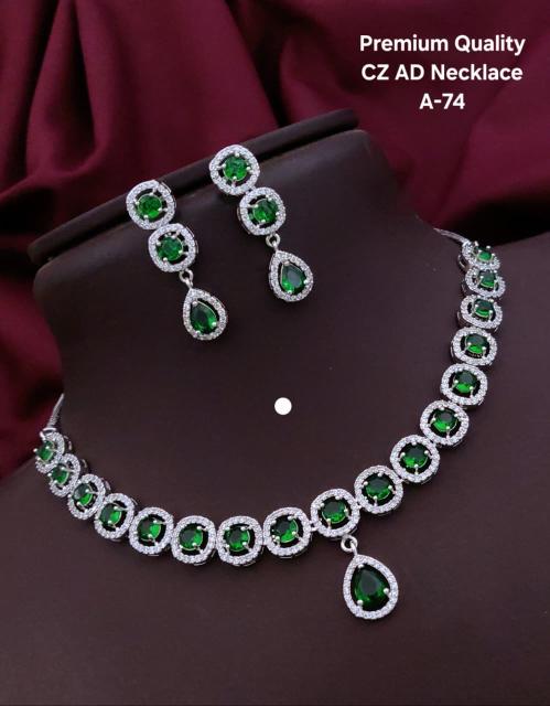 Premium quality cz ad necklace a 74 Designer artificial jewellery in Kolkata